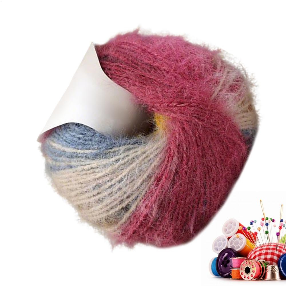 Yarn For Crocheting Wool Acrylic Blend Gradient Thread 2 X 100g Long Pile Beginner Crochet Yarn For Hobbyists Quilting Projects