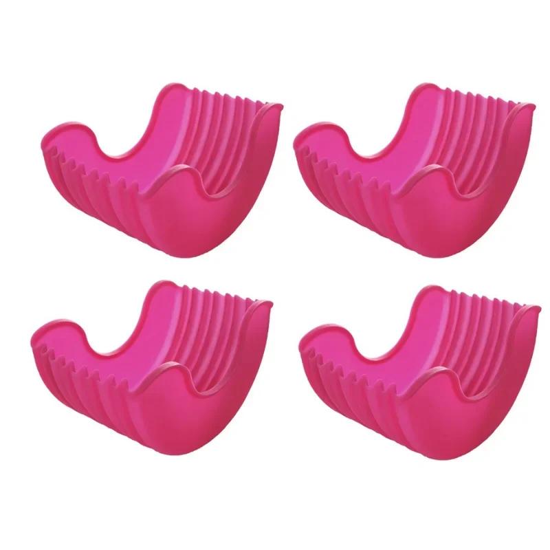 1/4pcs Silicone Burger Tray Reusable Sandwich Burger Fixed Rack Burger Tool Holder Shelf Storage Tool Dining Kitchen Accessories