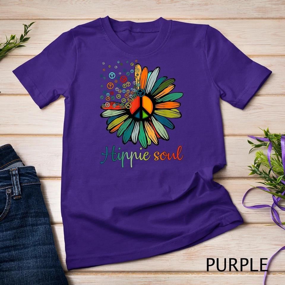 Daisy Peace Sign Hippie Soul Tshirt Flower Lovers Gifts T-Shirt Unisex T-shirt 8 4XL