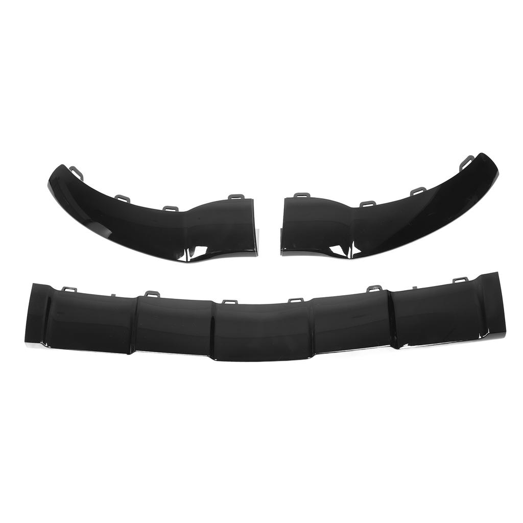 3 BUC Negru Lucios Ornament Inferior Bară Față de Înlocuire Pentru Mercedes‑Benz GLE‑Class C292 Coupe Linie AMG Facelift 2016‑2019