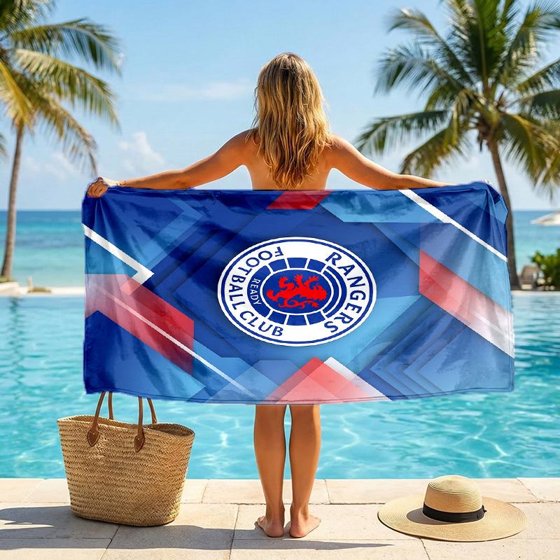 Asciugamano da Spiaggia Rangers FC Stampa Asciugatura Rapida Microfibra Assorbente Portatile da Viaggio Asciugamano da Nuoto