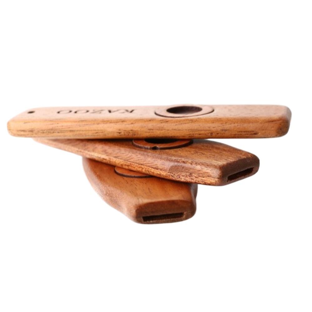 Lightweight Wooden Kazoo Wooden Material With Lanyards Musical Instruments Durable Design Portable Size Accompaniment Kazoo