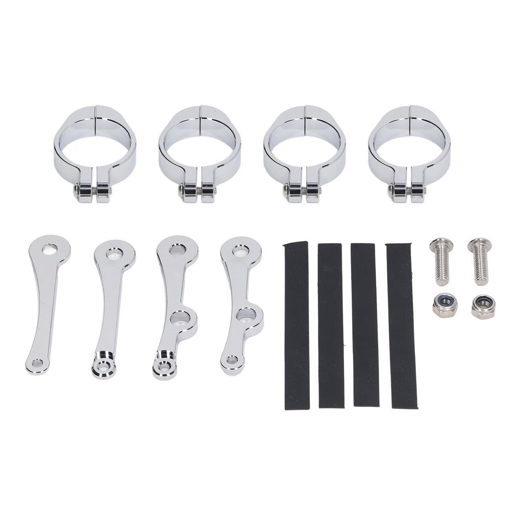 Motorcycle Headlight Mounting Bracket 39 To 41mm Bright Silver Surface CNC Processing Replacement For Suzuki