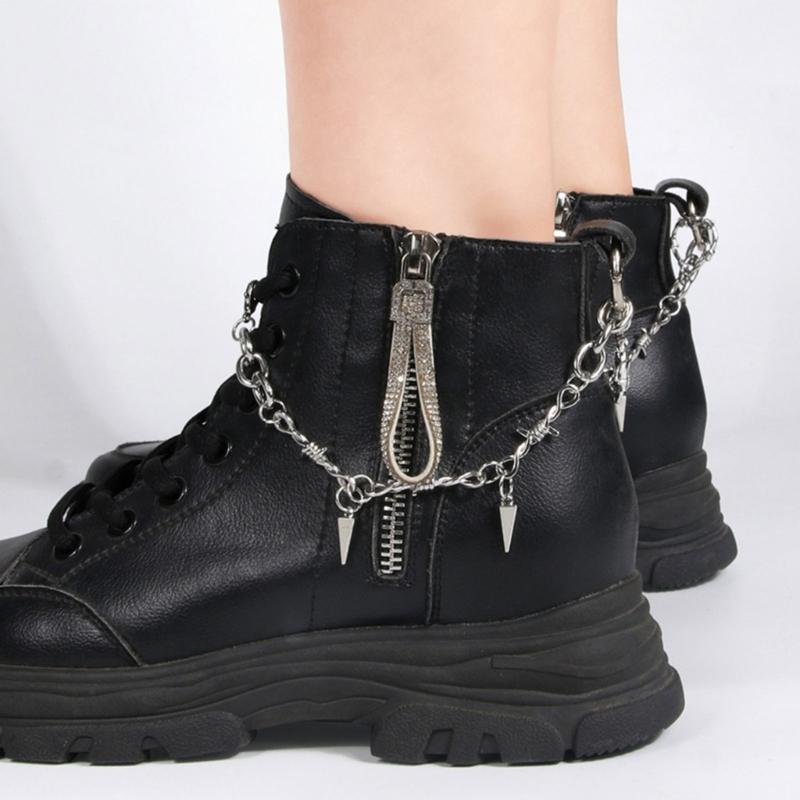 Punk Shoe Chains Detachable Metal Shoe Chain Charm Footwear Decoration Accessories For Sneakers Boot Embellishment
