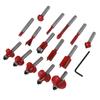 1/4 15pcs Shank Router Bit Set Trimming Bit Straight Milling Cutter Wood Bits Tungsten Carbide Cutting Woodworking