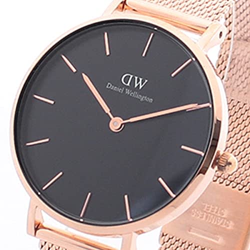Daniel Wellington Watch DW00700158 with Key Ring Set, Rose Gold Petite Melrose, 32mm/Black