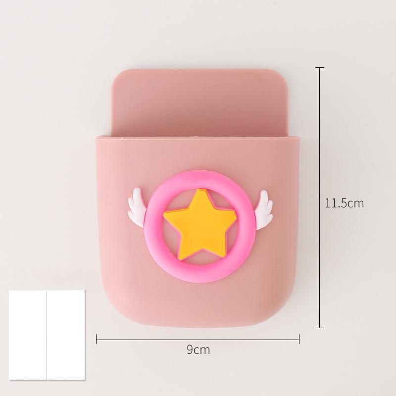 Wall-mounted Pen Holder Non-punched Wall Hanging Box Student Dormitory Bedside Mobile Phone Storage Rack