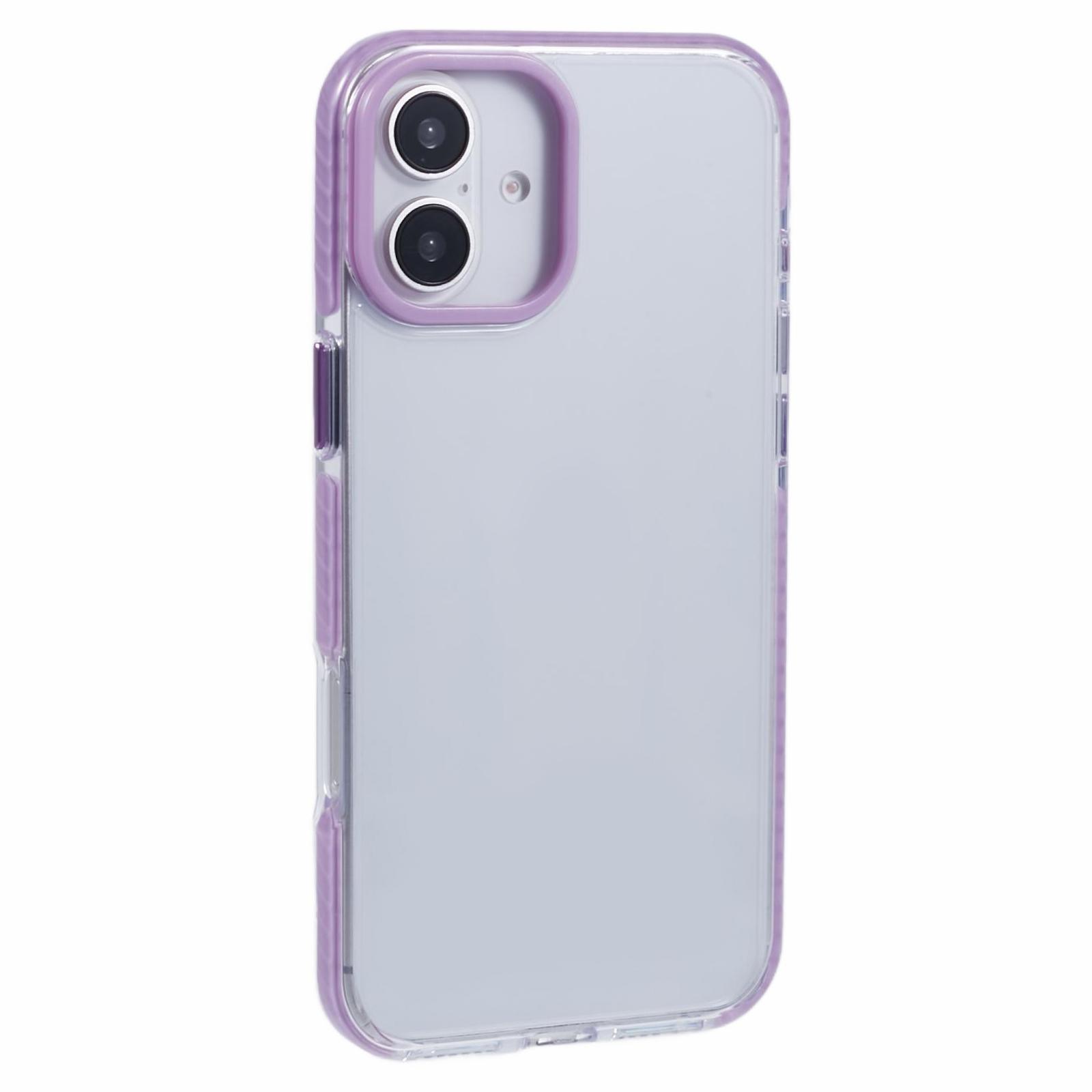 Для iPhone 16 Прозрачный чехол TPU+PC Ударопрочный задний чехол для телефона B