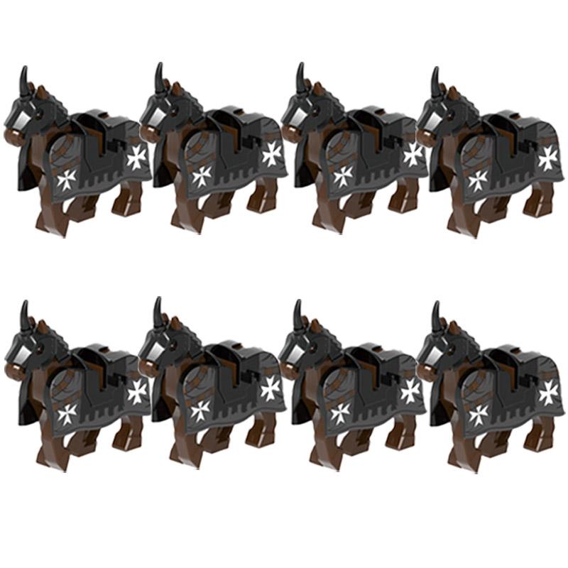 MOC Medieval Military Building Blocks Cavalry Regiment Knight Horse Animal Accessories Set Mini Bricks Buy Goods Boy Toy Gift