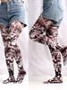 Damen-Strumpfhose mit Graffiti-Print, Camouflage-Gitter, nahtlos, sexy, dehnbar, lange Socken, mehrfarbige Strümpfe