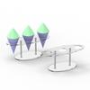 3 Holes Reusable Detachable Transparent Acrylic Ice Cream Cone Holder Party Diy