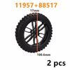 2 Stück MOC Baustein Motorradreifen & Motorradfelge Technisches Teil Radnabe Kompatibel mit 88517 11957 Autos Spielzeug