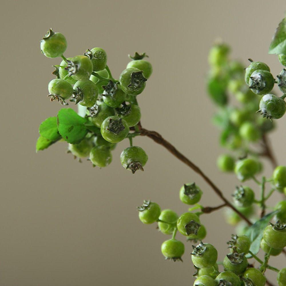 Plastik Weihnachten Blaubeere Fruchtzweige Elegant Realistisch Simulation Schaumstoff Rote Beeren Handgemacht Künstliche Pflanzen