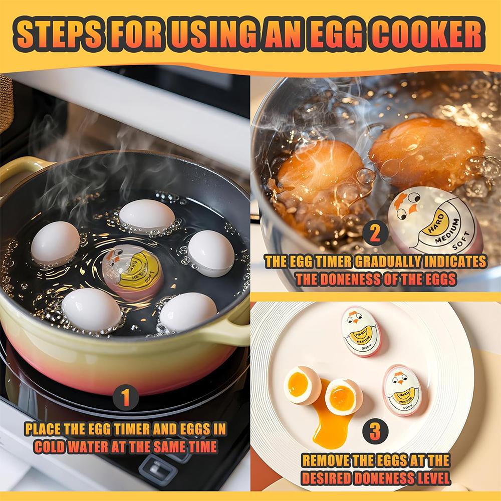 Egg Timer Egg Color Changing Indicator Tells Soft Hard Boiled Egg That Changes Color When Eggs Are Ready