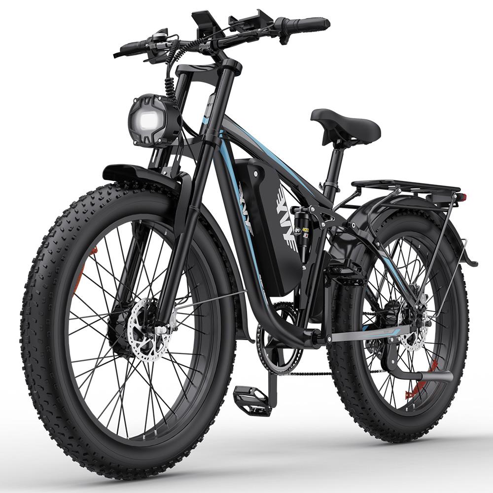 Bicicleta Eléctrica Adulto Yvy C26 Max Motor 1000Wx2 Bicicleta Eléctrica Todo Terreno 48V 23AH Doble Frenos Hidráulicos Shimano 7 Velocidades Negro