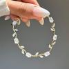 Colorful Trendy Charm Marquise Cut Cubic Zirconia Bracelets For Women CZ Leaf Bridal Wedding Party Jewelry Gift
