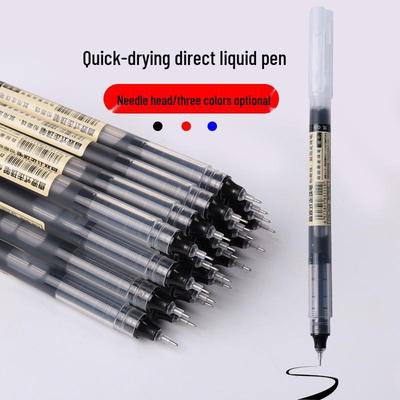 Quick-Drying 0.5mm Rollerball Gel Pen, Large Capacity, Black Ink, Ideal for Signing, Office, and Exams.