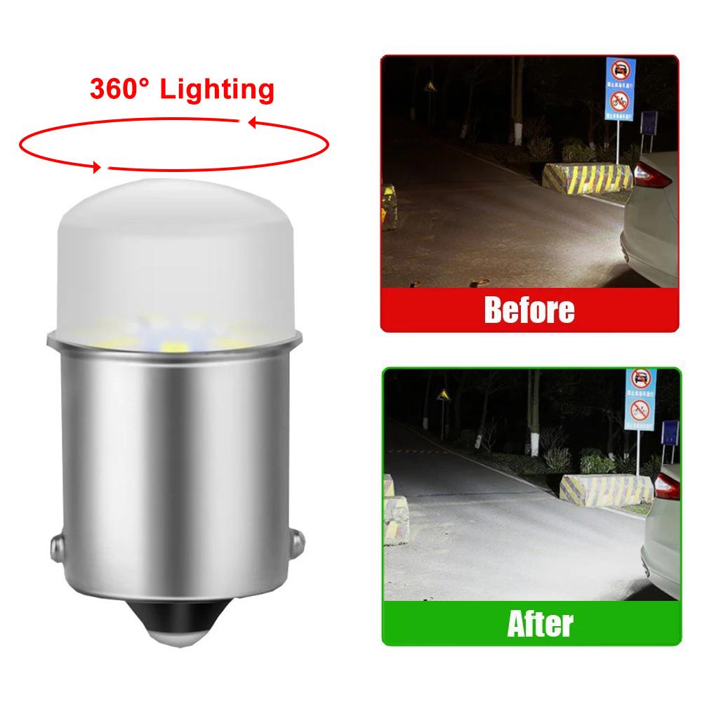 2-20 PCS P21W 1156 BA15S 1157 BAY15D LED Bulbs For Turn Signal Parking Backup Lights 800LM 12V 3014-9SMD 6500K White Red Yellow Bulbs 7