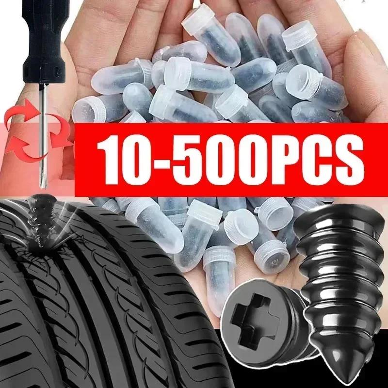 10-500pcs Universal Vacuum Car Tyre Repair Screws Nails Truck Tire Puncture Tubeless Repairs Tool For Motorcycle