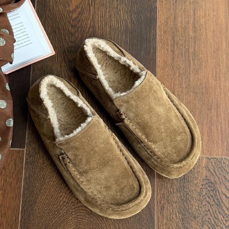 Flats Women's Loafers Shoes Suede Casual Sport Shoes   Cozy Winter Running Cotton Shoes Warm Walking Mujer Zapatillas