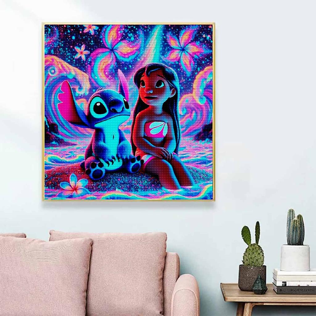 Full Round Diamond Painting Lilo & Stitch Art Rhinestone Picture Mosaic DIY 5D Cross Stitch Embroidery Home Decoration