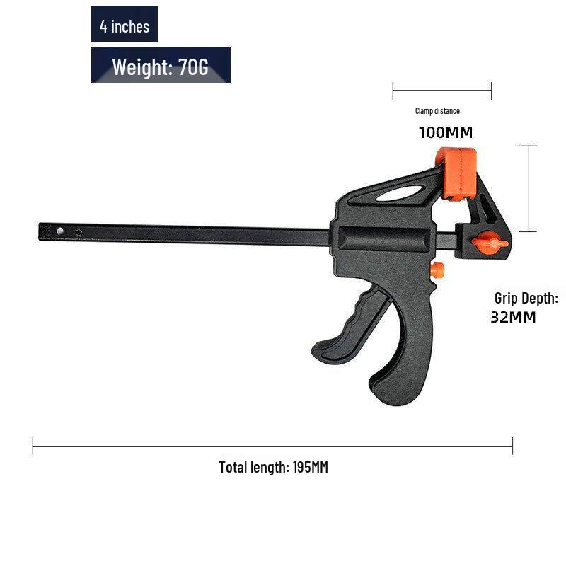 Two-Way Quick-Release Woodworking F-Clamp, Nylon Trigger Type for Board Fixing
