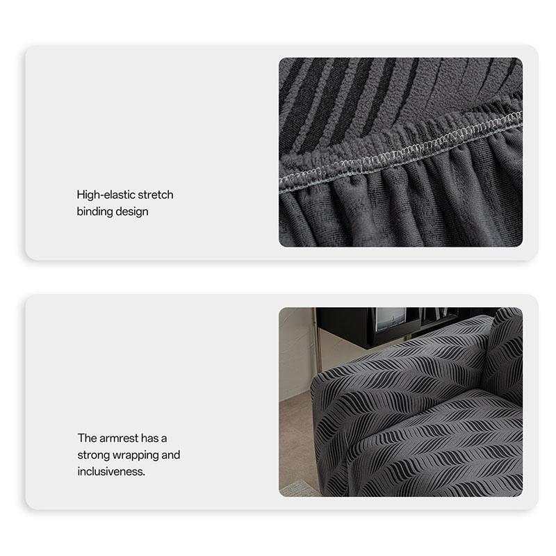 Luxury High Elasticity Sofa Cover Diagonal Leaf Corner Couch Cover For Living Room All-Season Velvet Dust-Proof Home Accessories