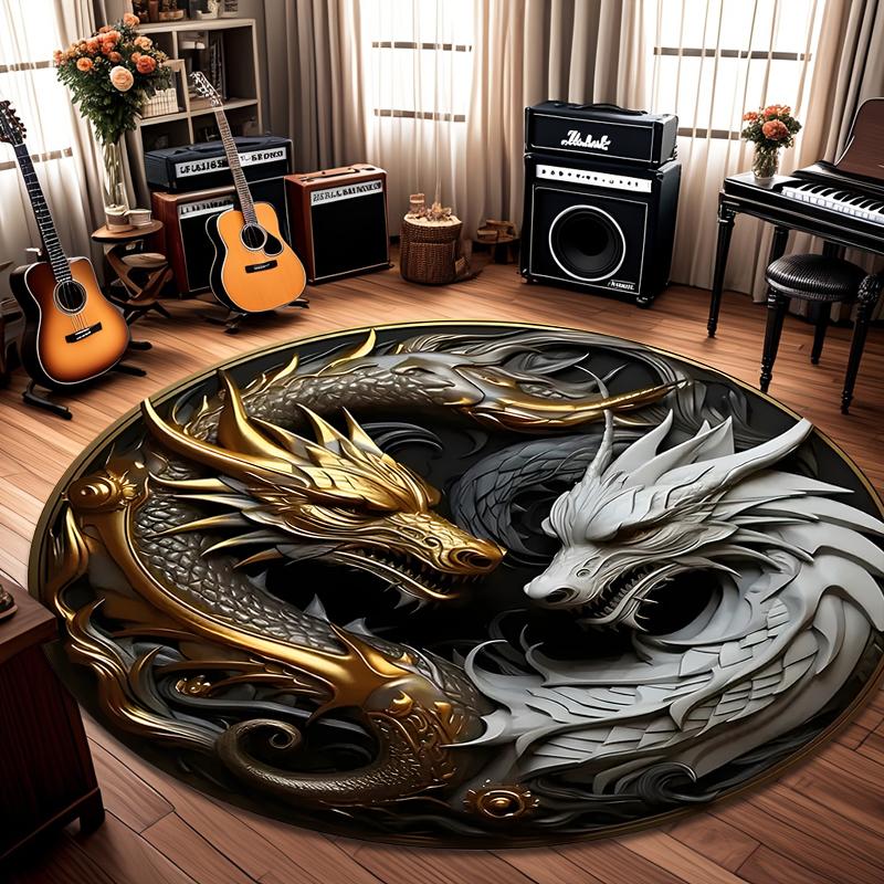 Japanese Koi Fish Round Rug Zen Living Room Living Room Bedroom Home Decoration Carpet Bedroom Decor Living Room Decoration