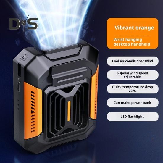 Waist Hanging Cooling Fan 3 Levels Adjustable Waterproof Portable Multifunctional LED Flashlight Power Bank Mini Air Conditioner Belt Fan