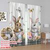2pcs,2D Plane Printing Print Curtains Easter Bunniescape Durable Polyester (without Rod) Versatile All for Living Room, Bedroom,