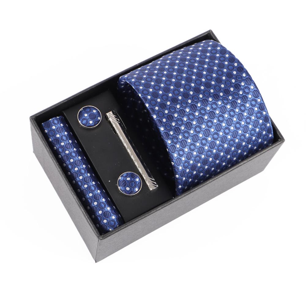 Luxe Heren Jacquard Borduurdas Cadeauset met Gepersonaliseerd Logo Ontwerp
