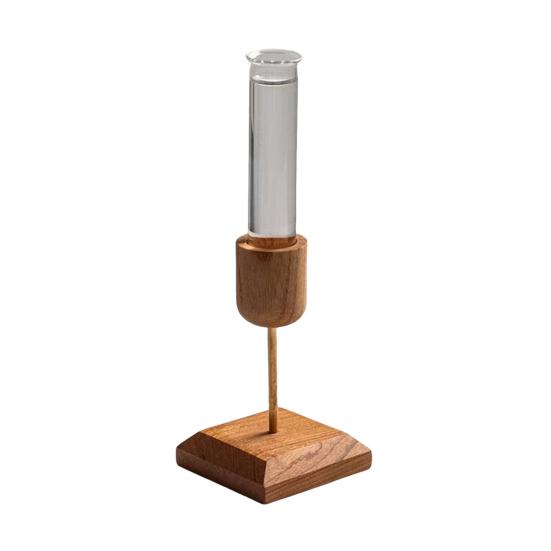 Plant Propagation Station Wooden Stand with Glass Test Tube Vase
