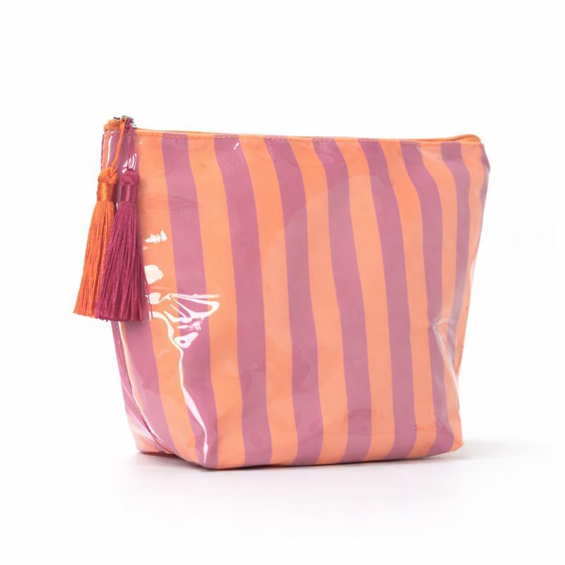 Glossy Striped Cosmetic Organizer Portable Fringed Travel Toiletry Bag Makeup Bag Pvc Waterproof Cosmetic Bag Makeup Brush Bag