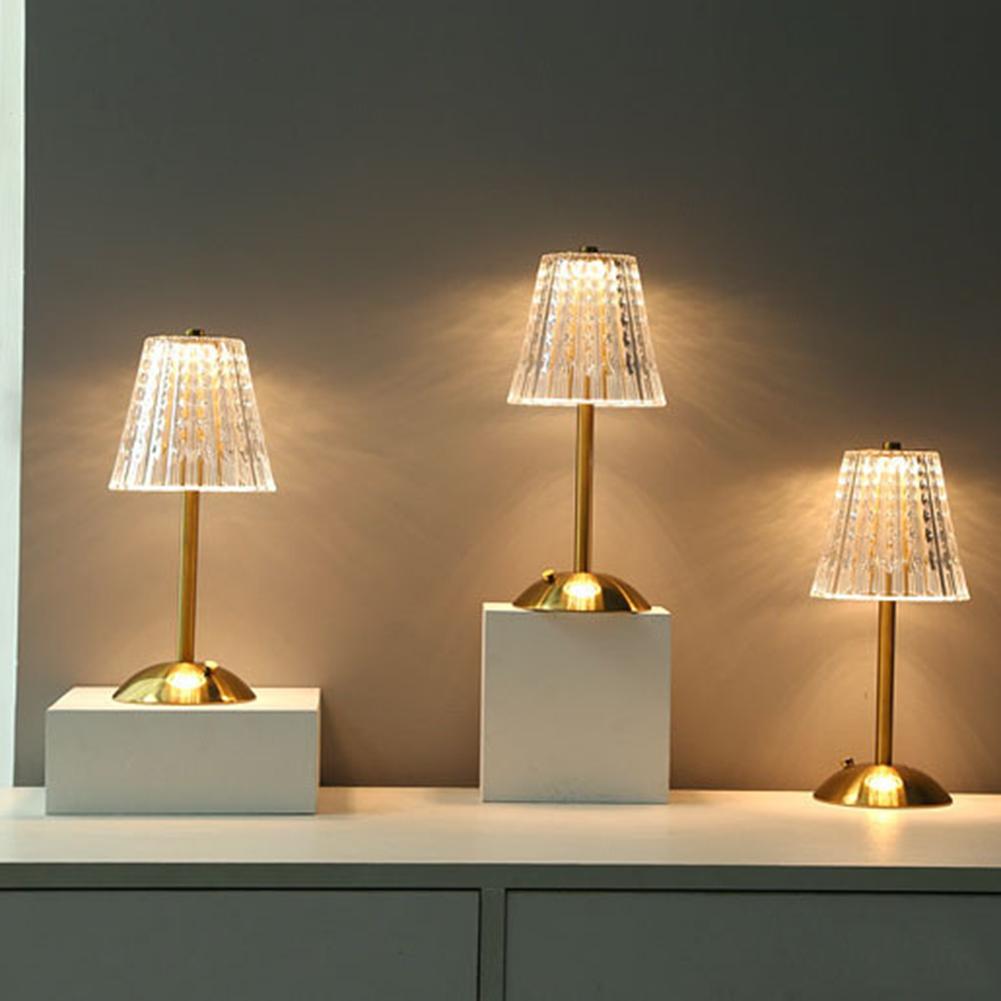 Crystal Lamp 3 Colors LED Crystal Table Lamp Dimmable Rechargeable Romantic Wireless Creative Acrylic for Bedroom Living Room