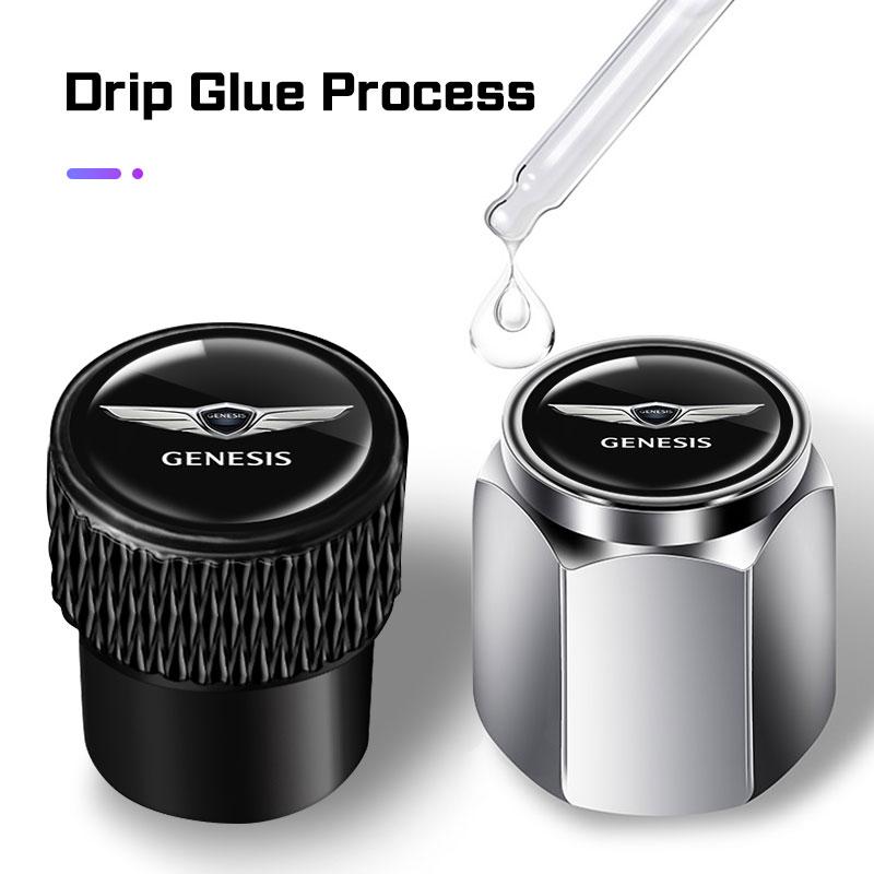 4Pc Car Wheel Tire Valve Cap Aluminum Alloy Dust Cover Accessories For HYUNDAI Genesis G70 G80 EQ900 G90 GV70 GV80 GV60 GV90 X HH67