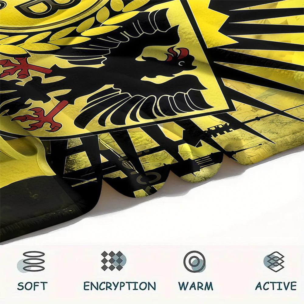 1PC Custom Name BVB Patterned Flannel Blanket Suitable For All Seasons for Home Decor Warmth and Comfort Gifts Holiday Present -HE46