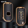 Tpu Car Flip Key Case Cover Shell Fob For Honda Civic Hrv Crv Xrv Cr-V Crider Odyssey Pilot Fit Accord 2 3 Buttons Accessories