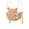 Balancoire Bebe Bois GINGER HOME Motif Ours avec Assise Coton Securisee 28 x 28 x 196 cm