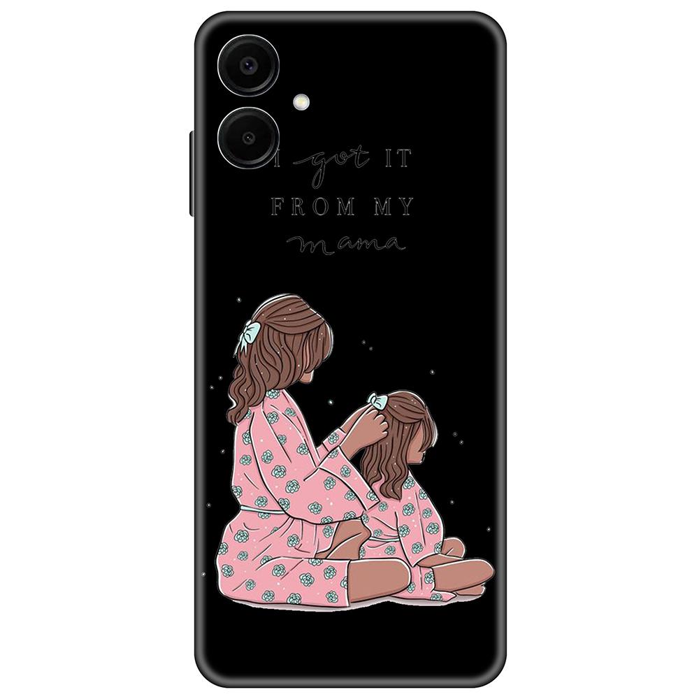for Samsung Galaxy A06 Black Case Cute Luxury 6.7inch Cases on GalaxyA06 Soft tpu Cover shockproof Bumper