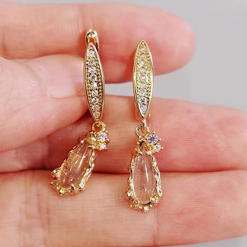 Nowe błyszczące przezroczyste kolczyki z kroplami wody dla kobiet, dziewczęce kolczyki z cyrkonii, biżuteria, codzienne akcesoria