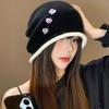 Heart Button Y2k Baggy Cap Vintage Pullover Hats Retro Knitted Beanies Cap  Spring and Autumn