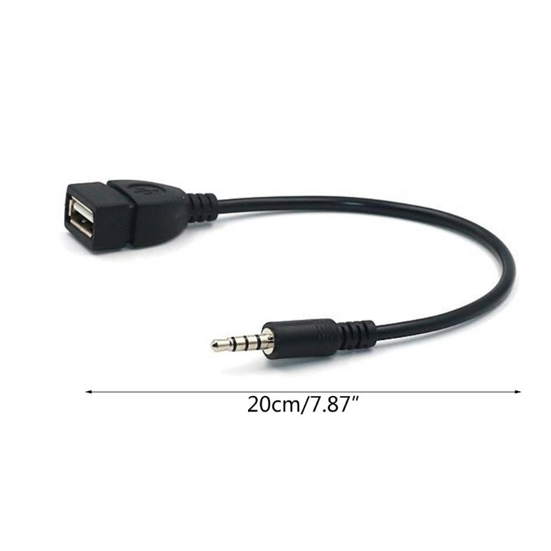 Car Stereos Male Plugs Jacking To USB Female Cord Converter Cable U Disk Aux Cable