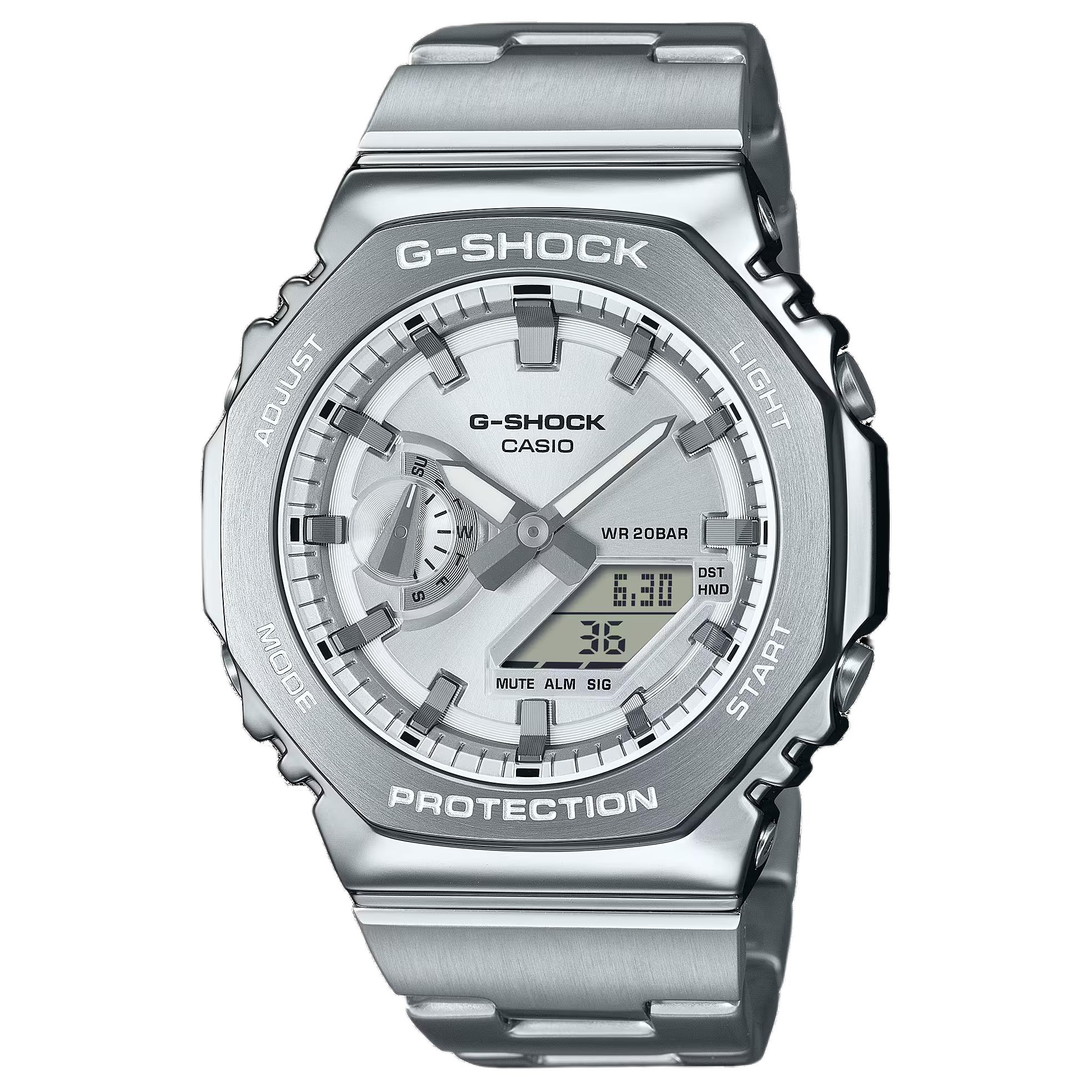 CASIO Unisex G-STEEL Series Silver Watch GM-2110D-7A GM-2110D-7A Silver Dial