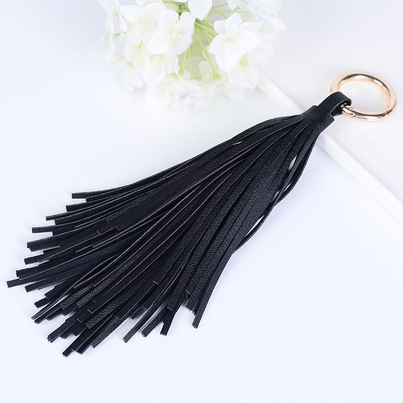 New Fashion Classic PU Leather Tassel Key Chain Metal Keyring Women Handbag Car Fashion Jewelry