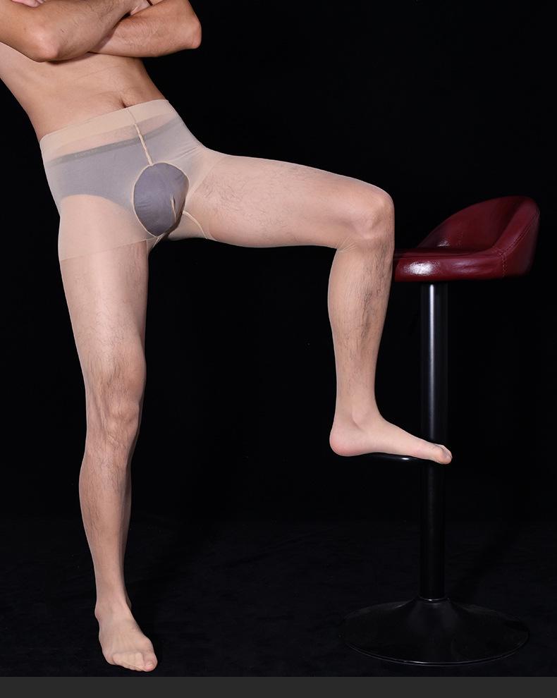 Qinghe Plus Size Men's Ultra-Thin Leggings - High Elasticity & Customizable Length