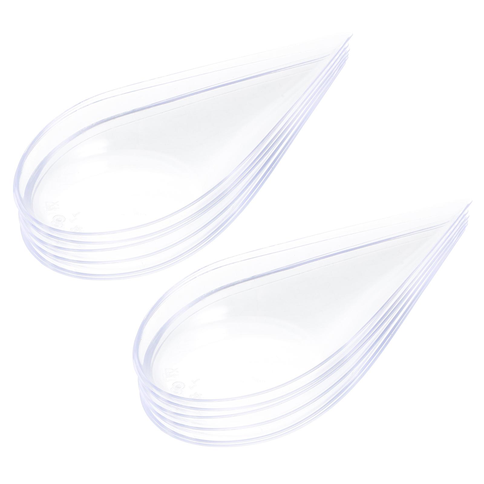 20pcs Spoons Plastic Tear Drop Scoops Disposable Catering Supplies Sushi Spoon Home Dessert Spoons Use прозрачный