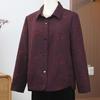 Women's Jacquard Lapel Jacket - Spring/Autumn 2026 Plus Size for Middle-Aged & Elderly Women