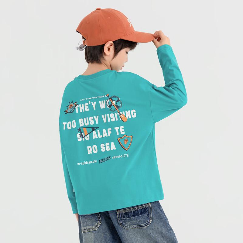 Duoduo Home Boys' Trendy Print Pure Cotton Long Sleeve T-Shirt