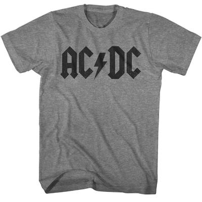AC/DC Dark Logo Graphitmeliertes T-Shirt