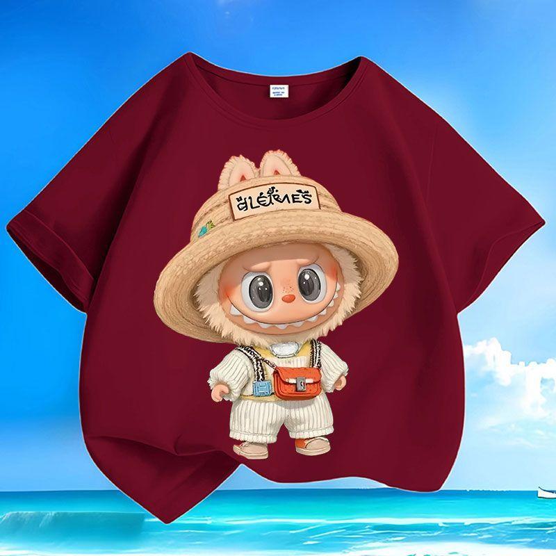

Cute Pure Cotton Tops for Children and Fashionable Short-sleeved T-shirts for Boys and Girls Summer 160